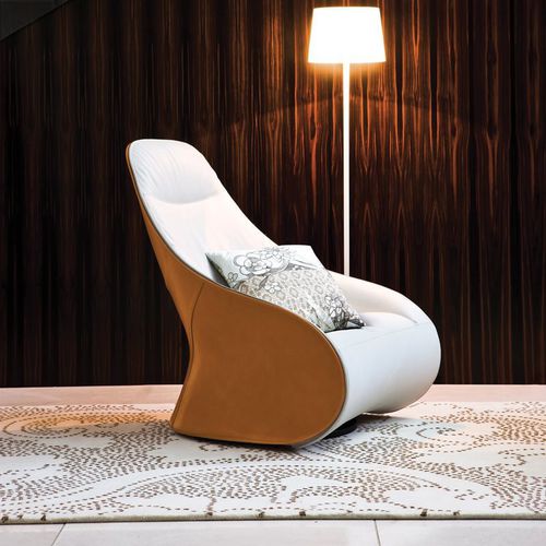 Fauteuil contemporain - DERBY - Zanotta - en tissu / en cuir / en peau de vache