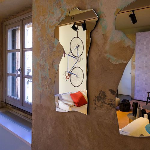 Miroir mural - MILO CM - Zanotta - design original / en acier inoxydable / transparent