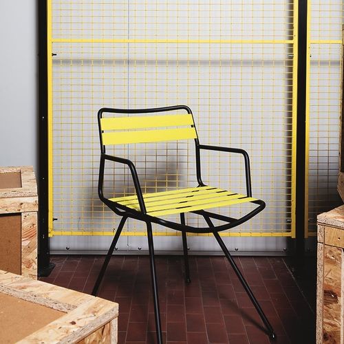 Chaise d'extérieur - DAN 2074  - Zanotta - contemporaine / en polyester / avec piètement en acier peint