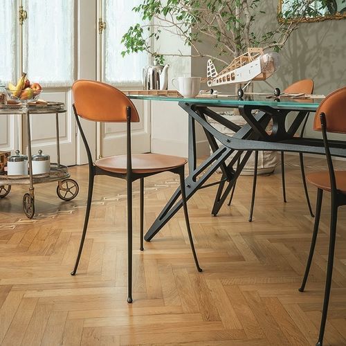 Chaise contemporaine - TONIETTA - Zanotta - d'intérieur / en cuir / en polypropylène