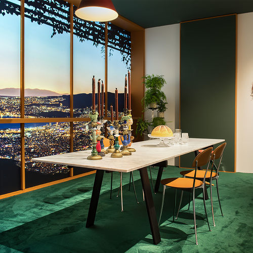 Table contemporaine - AMBROSIANO   - Zanotta - en chêne / en verre trempé / en stratifié