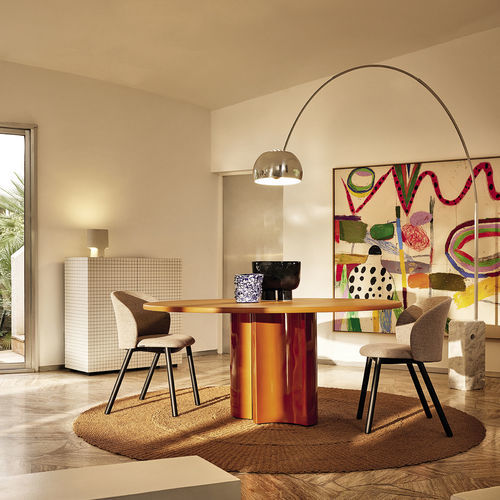 Table contemporaine - BOL - Zanotta - en MDF / en MDF laqué / avec piètement en polyuréthane