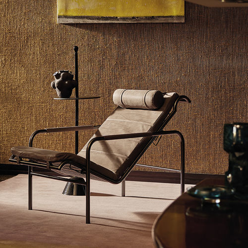 Fauteuil contemporain - GENNI - Zanotta - en cuir / en acier / en acier chromé
