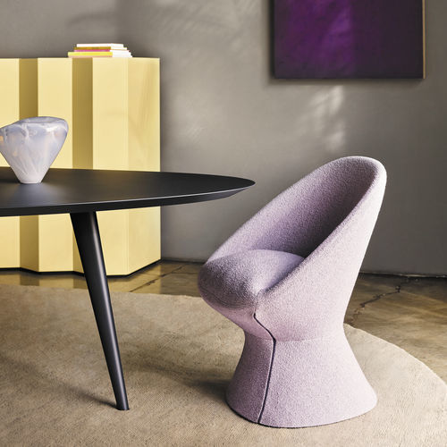 Fauteuil contemporain - GIUNO - Zanotta - en tissu / en acier / avec revêtement amovible