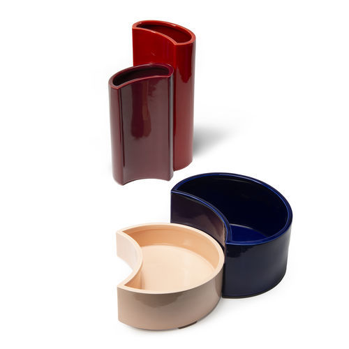 Vase contemporain - V-BOL - Zanotta - en verre / de table / bleu