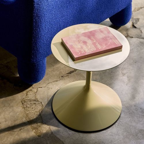 Table d'appoint contemporaine - TEMPO  - Zanotta - en polyuréthane / avec piètement en acier laqué / ronde