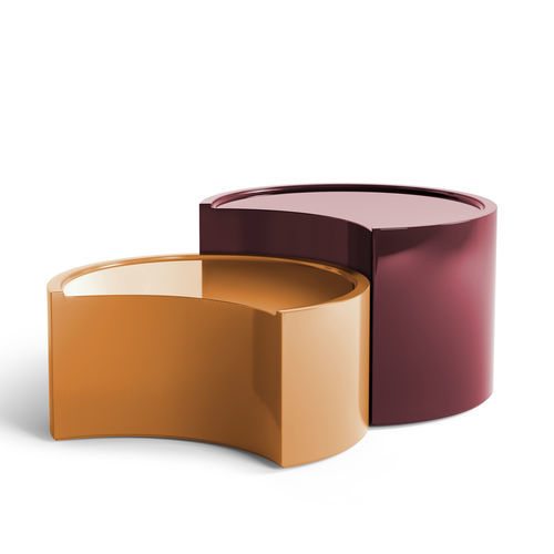 Table basse contemporaine - LOW BOL - Zanotta - en polyuréthane / avec piètement en polyuréthane / demi-lune