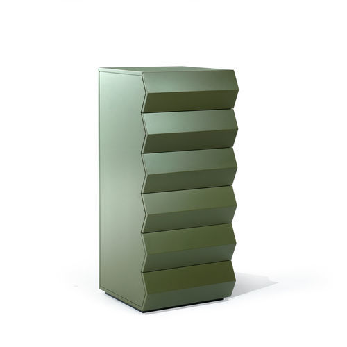 Chiffonnier contemporain - Z24  - Zanotta - en MDF laqué / rouge / vert