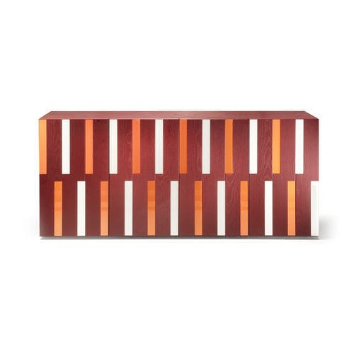 Buffet contemporain - Riga-Riga - Zanotta - en MDF / avec éclairage intégré / à portes battantes