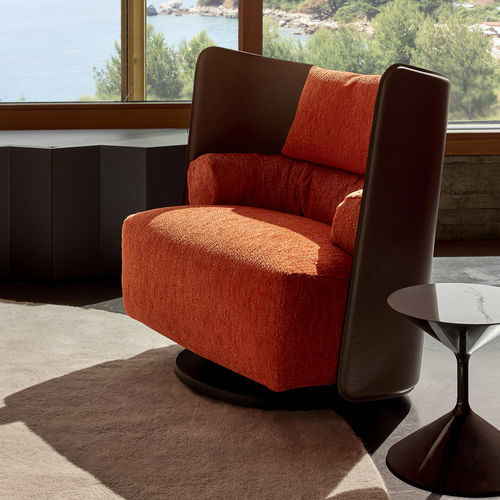Fauteuil pivotant - CAMPIELLO+ - Zanotta - contemporain / en cuir / en tissu