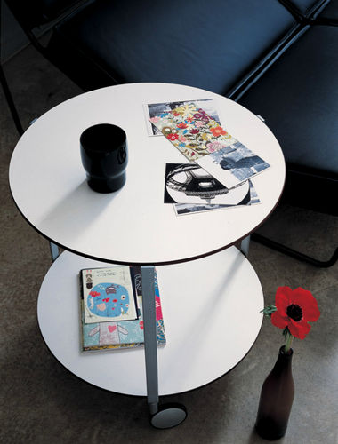 Table d'appoint contemporaine - GIRO - Zanotta - en stratifié / en plastique / avec piètement en acier peint