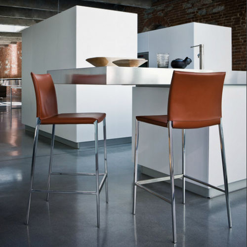 Chaise de bar contemporaine - LIO-LEO - Zanotta - d'intérieur / en tissu / en cuir