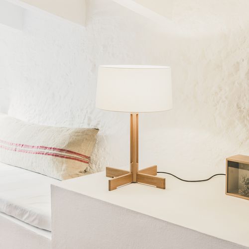 Lampe de table - FAD - Santa & Cole - sur pied / en lin / en chêne naturel