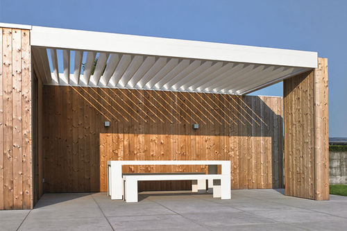 Pergola adossée - AERO®  - RENSON - en aluminium / à lames orientables / motorisée