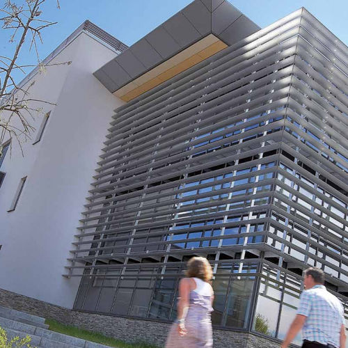 Volet coulissant - LOGGIALU® PARO PRIVACY - RENSON - à lames / en aluminium / pour façade