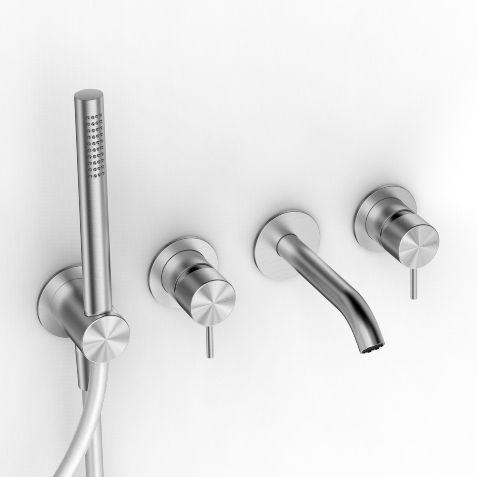 Mélangeur encastrable - 3300 EVI-090 - ZAZZERI - en inox / de salle de bain / 3 trous