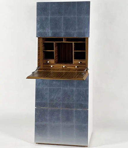 Meuble bar contemporain - SLAB - Bernini Gallery - en zebrano / stratifié / avec porte battante