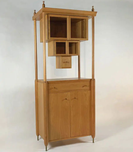 Meuble bar classique - GAMBA DI LEGNO - Bernini Gallery - en cerisier / en verre / en bronze