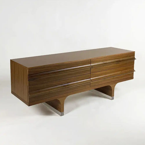 Buffet contemporain - 0+1 C - Bernini Gallery - en noyer américain / en Plexiglas® / avec tiroirs
