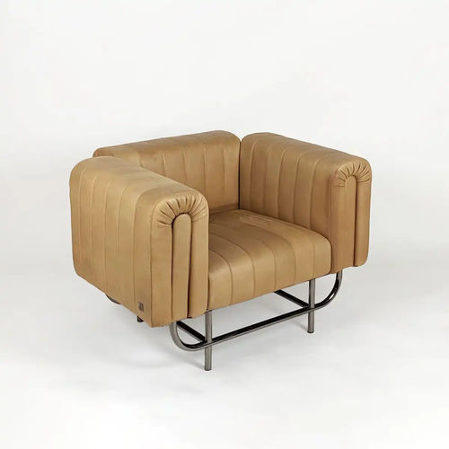 Fauteuil contemporain - PALMER - Bernini Gallery - en cuir / en acier / beige