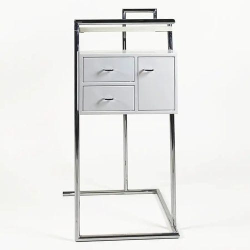 Coiffeuse contemporaine - PETITE COIFFEUSE - Bernini Gallery - MDF / en acier chromé / par Eileen Gray