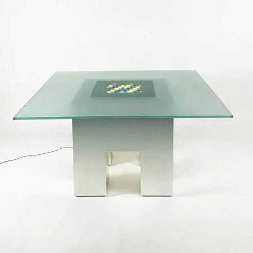 Table à manger contemporaine - FORTE - Bernini Gallery - en verre / avec piètement en métal / carrée