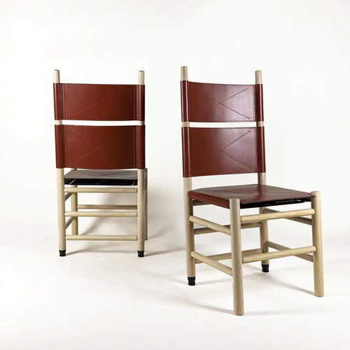 Chaise contemporaine - KENTUCKY - Bernini Gallery - d'intérieur / en cuir / avec piètement en bois