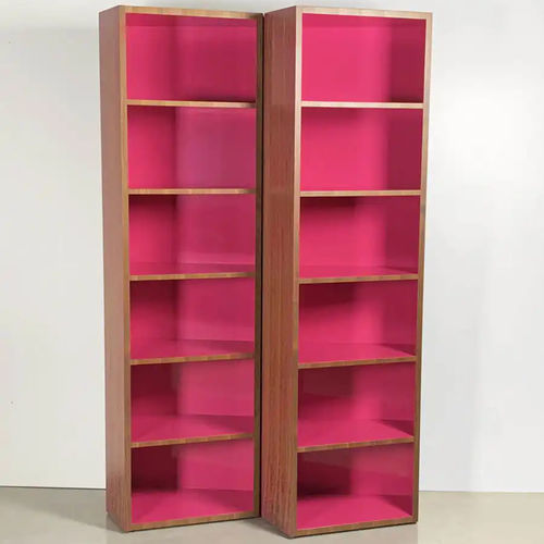 Bibliothèque contemporaine - ZAG - Bernini Gallery - en noyer américain / par Karim Rashid / rose