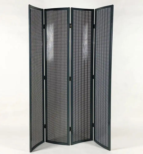 Paravent contemporain - FOLDING BLUE - Bernini Gallery - en métal peint / pliable / 4 panneaux