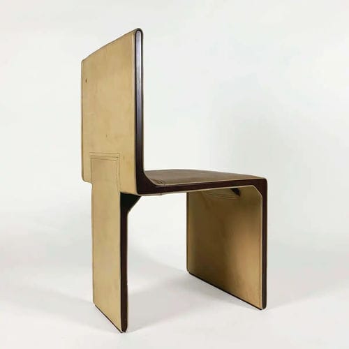 Chaise contemporaine - DIAGONO  - Bernini Gallery - d'intérieur / en cuir / avec piètement en bouleau
