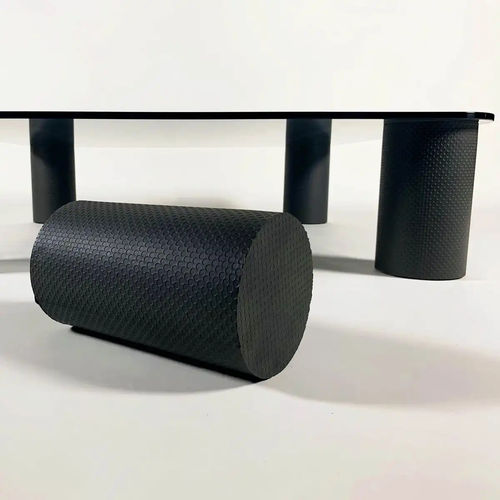 Table basse contemporaine - METRO' - Bernini Gallery - en verre fumé / en marbre / avec piètement en polyuréthane