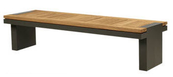 Banc de jardin contemporain - PENINSULA - SUTHERLAND - en teck