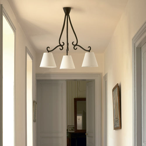 Lustre classique - VOLUTE - Objet Insolite - en bronze / 3 ampoules / professionnel