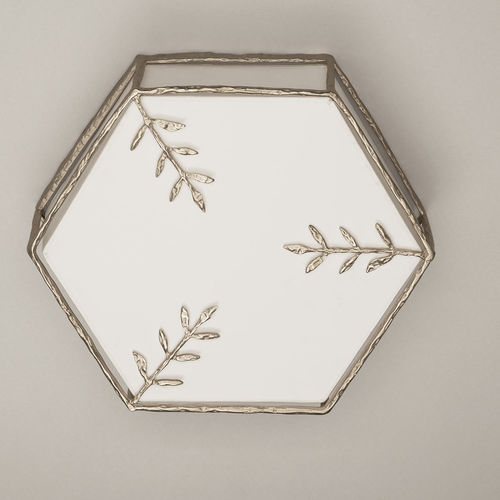 Plafonnier classique - SOPHIA - Objet Insolite - hexagonal / en bronze / en tissu