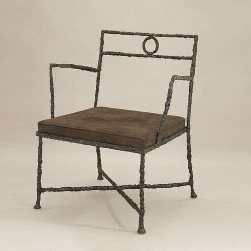 Fauteuil contemporain - ROMA - Objet Insolite - en tissu / en bronze / avec coussin amovible