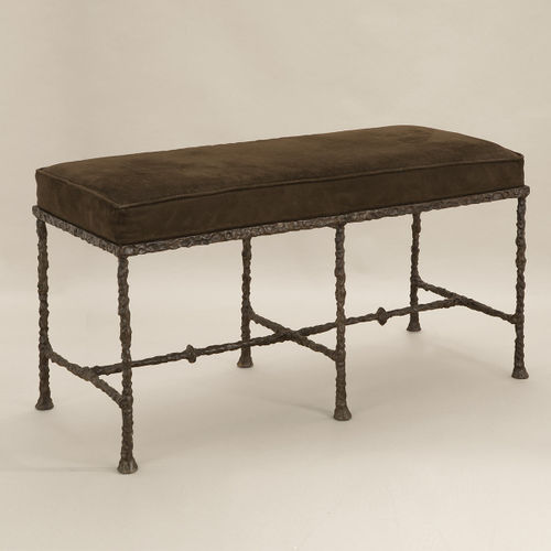Banquette contemporaine - ROMA - Objet Insolite - en tissu / avec piètement en bronze / en métal