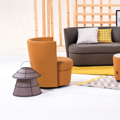 Fauteuil contemporain - DISCO  - Neology - en cuir / en tissu / à dossier haut