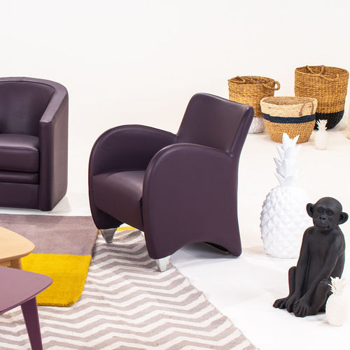 Fauteuil contemporain - BAXO - Neology - en cuir / en tissu / rouge