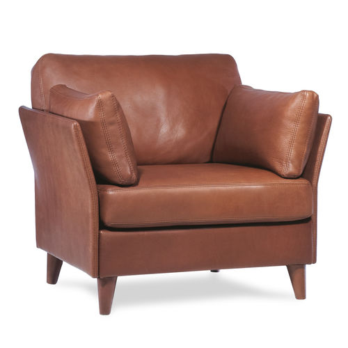 Fauteuil classique - RIVOLI - Neology - en cuir / en tissu / marron