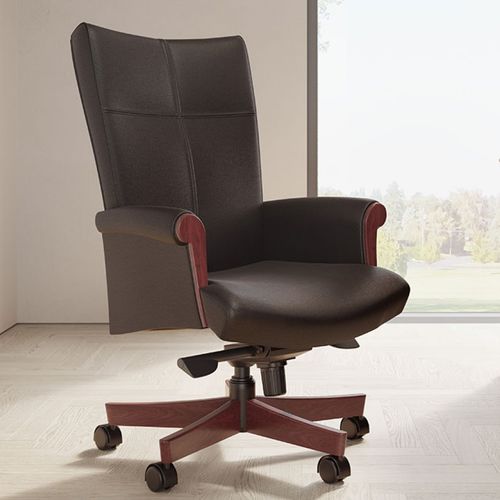 Fauteuil de direction de style - BELLINO  - ofs - en cuir / en bois / inclinable
