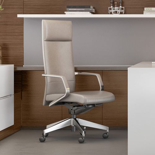 Fauteuil de direction contemporain - PUR - ofs - en cuir / en métal / inclinable