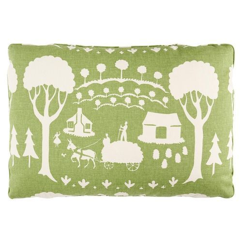Oreiller en coton - FARM SCENE  - F. SCHUMACHER & CO. - en lin / en plumes / rectangulaire