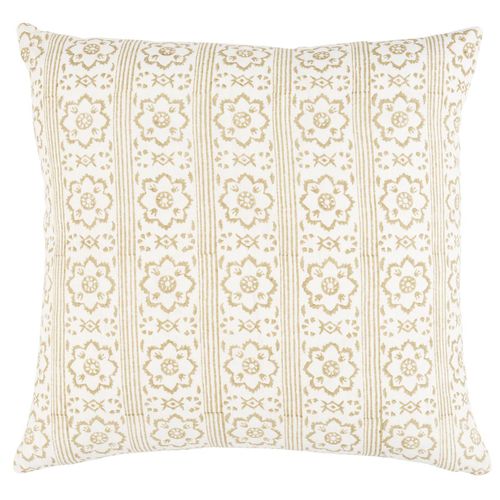 Oreiller en lin - JACARANDA : SUNDA HAND BLOCKED PRINT - F. SCHUMACHER & CO. - en plumes / rectangulaire / résidentiel