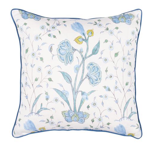 Oreiller en coton - JACARANDA : KHILANA FLORAL - F. SCHUMACHER & CO. - en lin / en plumes / carré