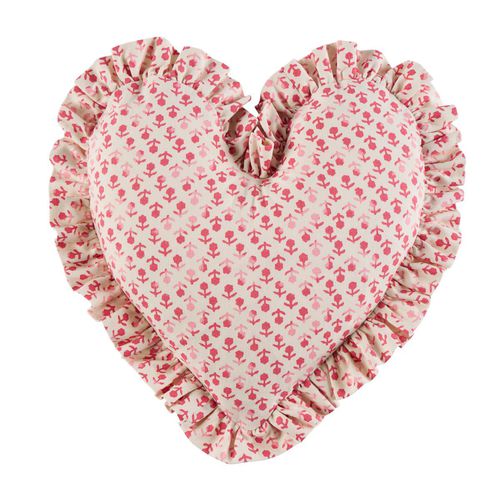 Oreiller en coton - JACARANDA : BEATRIZ HANDPRINT HEART - F. SCHUMACHER & CO. - autres formes / résidentiel