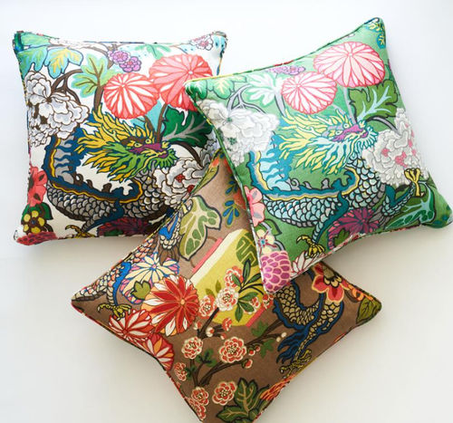 Tissu d'ameublement - CHIANG MAI DRAGON  - F. SCHUMACHER & CO. - pour rideaux / pour store enrouleur / à fleurs