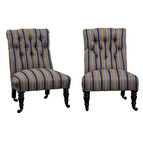Chaise classique - PAIR OF SLIPPER   - F. SCHUMACHER & CO. - d'extérieur / en tissu / avec piètement en bois