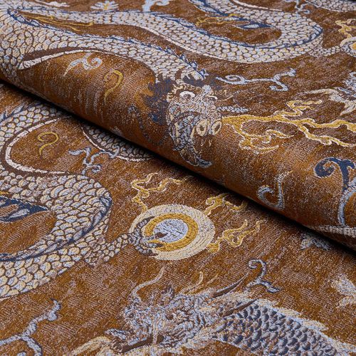 Tissu d'ameublement - SERPENTINE DRAGON   - F. SCHUMACHER & CO. - à motif animalier / en coton / en lin
