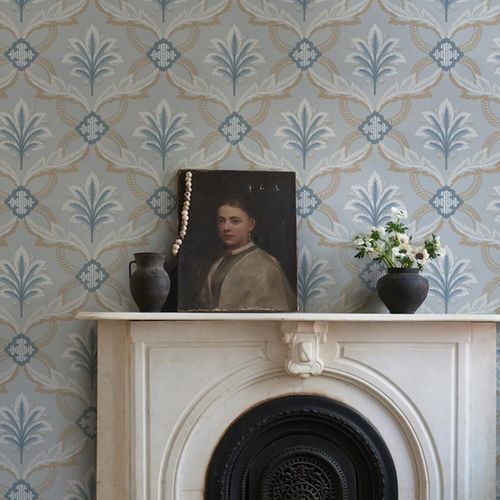 Papier peint contemporain - FRONT WALTZ   - F. SCHUMACHER & CO. - en textile non-tissé / à motif / aspect tissu