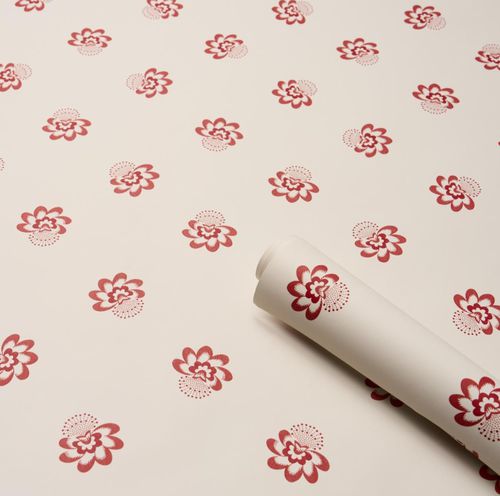 Papier peint contemporain - AUCLAIR  - F. SCHUMACHER & CO. - en textile non-tissé / à fleurs / aspect tissu